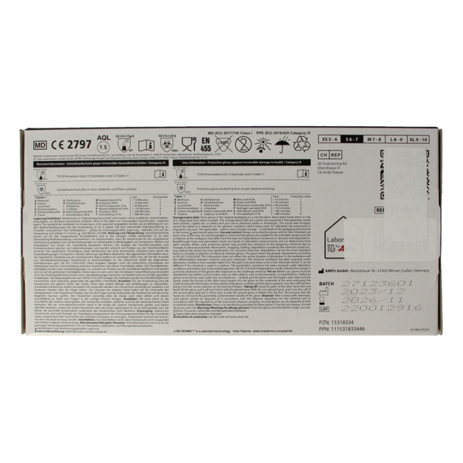 Guante de examen de nitrilo sin polvo S azul 100 unidades