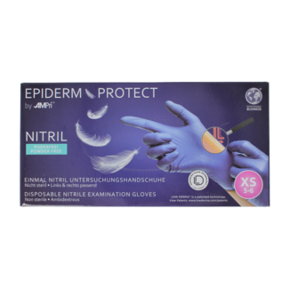 Epiderm Protect Nitriel onderzoekhandschoen poedervrij XS blauw 100 Stuks