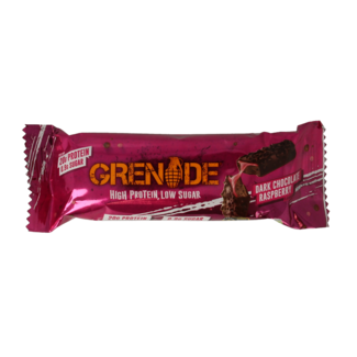 Grenade Barre hyperprotéinée chocolat noir framboise 60 grammes