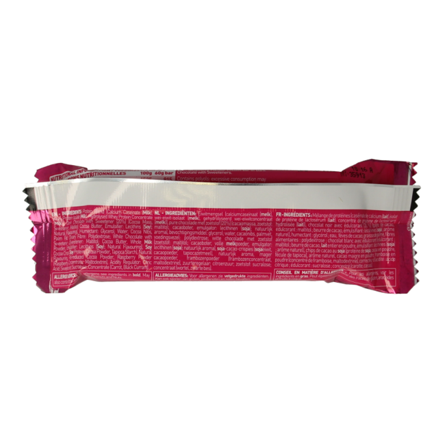 Barre hyperprotéinée chocolat noir framboise 60 grammes