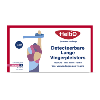 Heltiq Detect vingerpleister lang textiel 120 x 20mm 100 Stuks