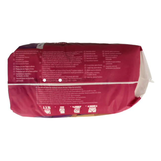 Depend Inkontinenz-Pants für Damen, Super, Größe S/M, 10 Stück