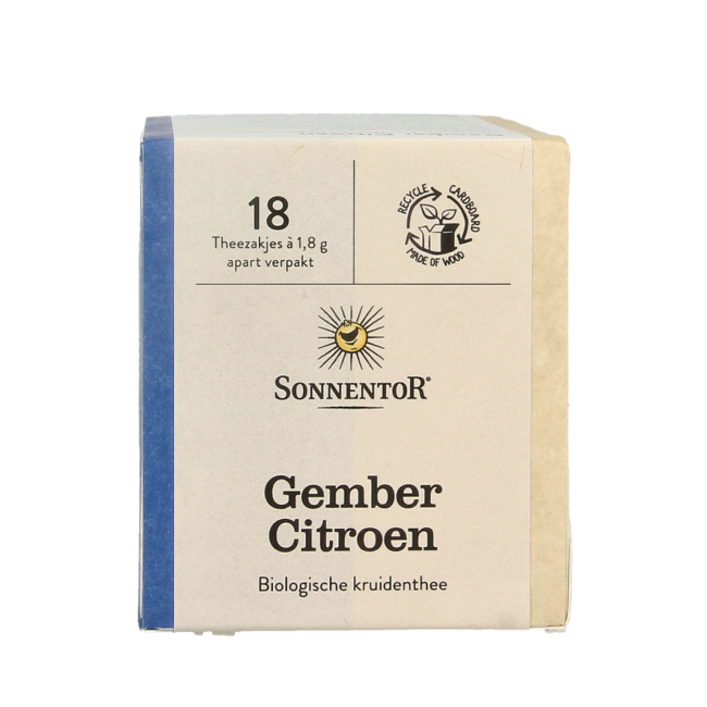 Gember citroen thee bio 18 Zakjes