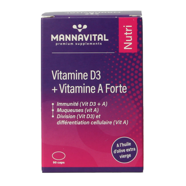 Vitamine D3 + vitamine A forte 90 Capsules