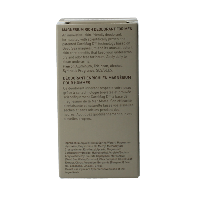 Men deodorant roll on magnesium rich 50 Millilitre