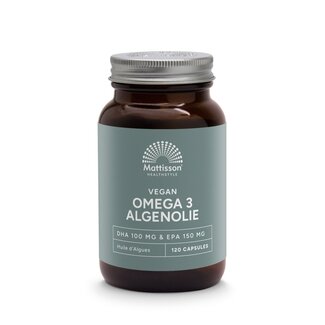 Oméga 3 végan huile d'algues EPA 150 mg & DHA 100 mg 120 capsules