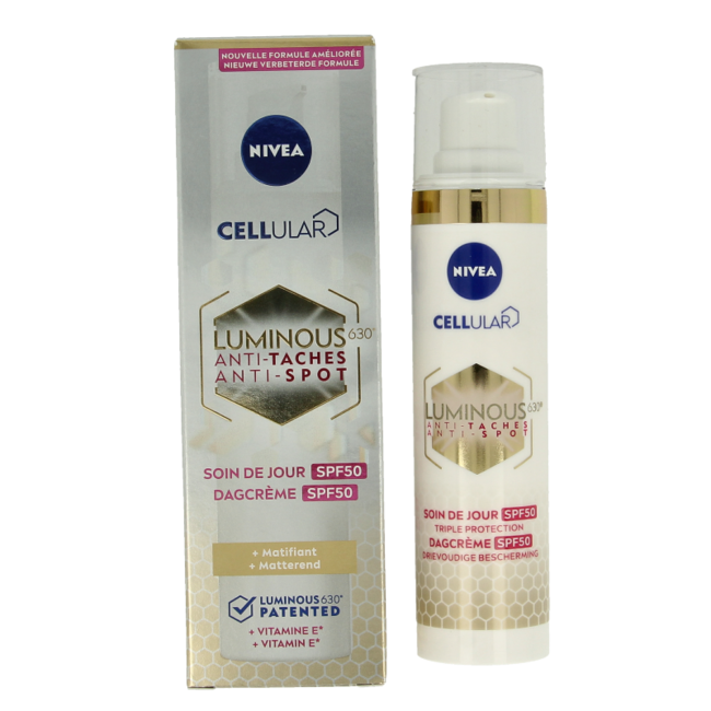 Crema fluida anti-pigmentación luminosa celular SPF50 40 mililitros