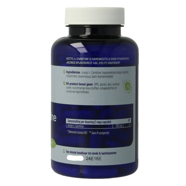 Acetil-L-Carnitina 500 mg 90 cápsulas vegetales