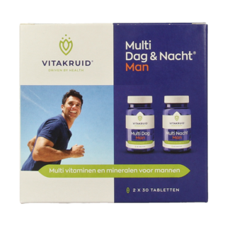 Vitakruid Multi Jour & Nuit Homme 100 % Végétalien 2 x 30 60 comprimés