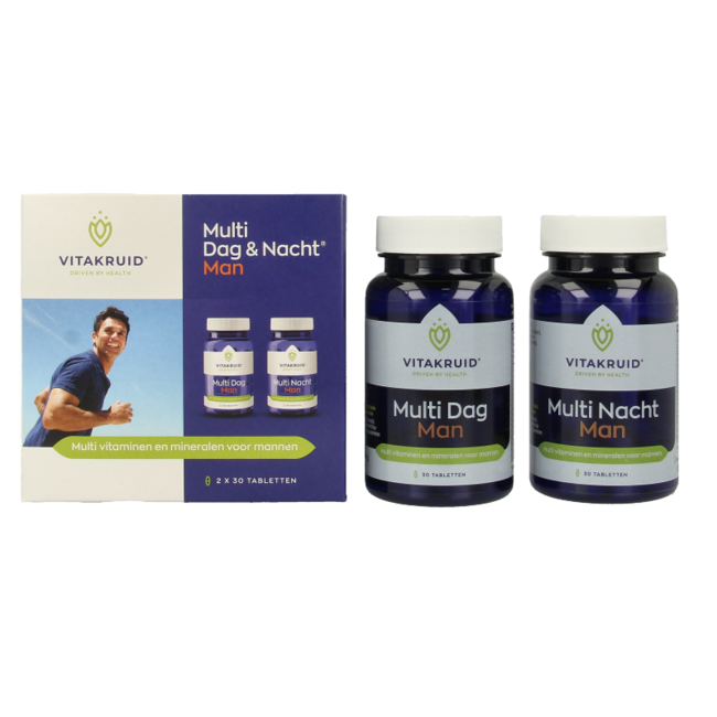 Multi Jour & Nuit Homme 100 % Végétalien 2 x 30 60 comprimés