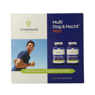 Vitakruid Multi Dag & Nacht Man 100% Vegan 2 x 90 180 Tabletten
