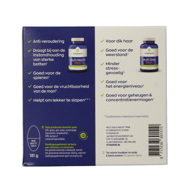 Multi Dag & Nacht Man 100% Vegan 2 x 90 180,00 compresse