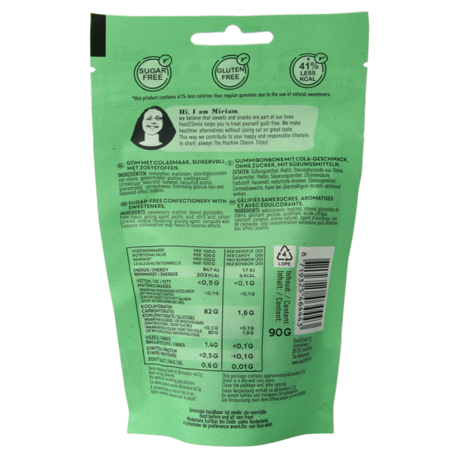 Bouteilles Cola-la sans sucre sans lactose 90 g