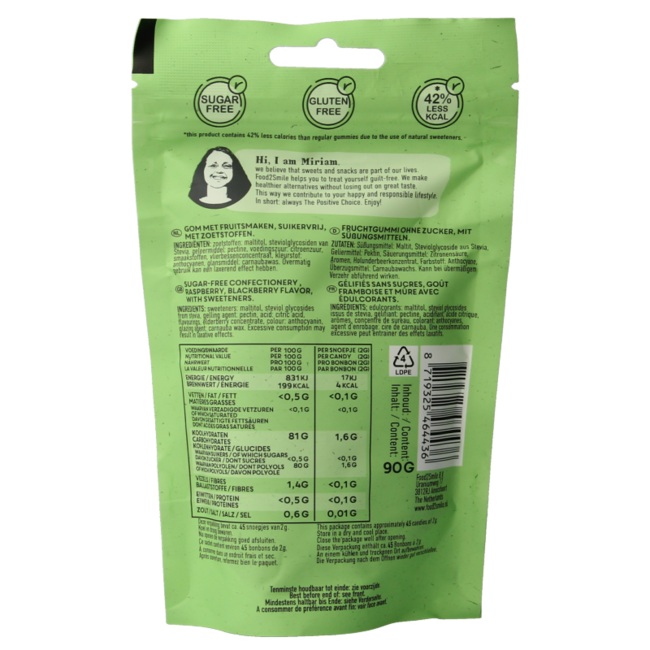 Caramelos Very Berry sin Azúcar, Gluten ni Lactosa 90 g