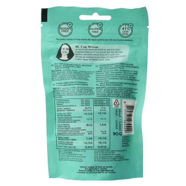 Gimme gummy mix sugar-free lactose-free 90 Gram