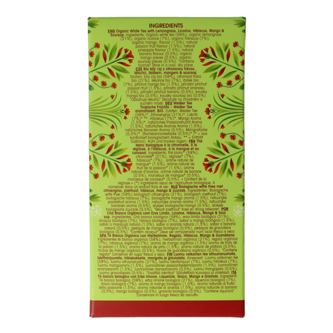White tea tropical fruits organic 20 Bags