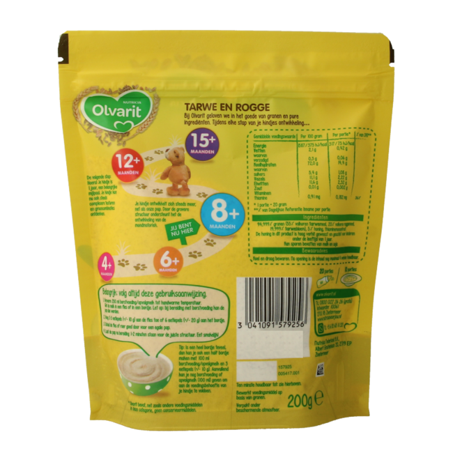 Breakfast porridge wheat and rye 8+ months 200 Gram