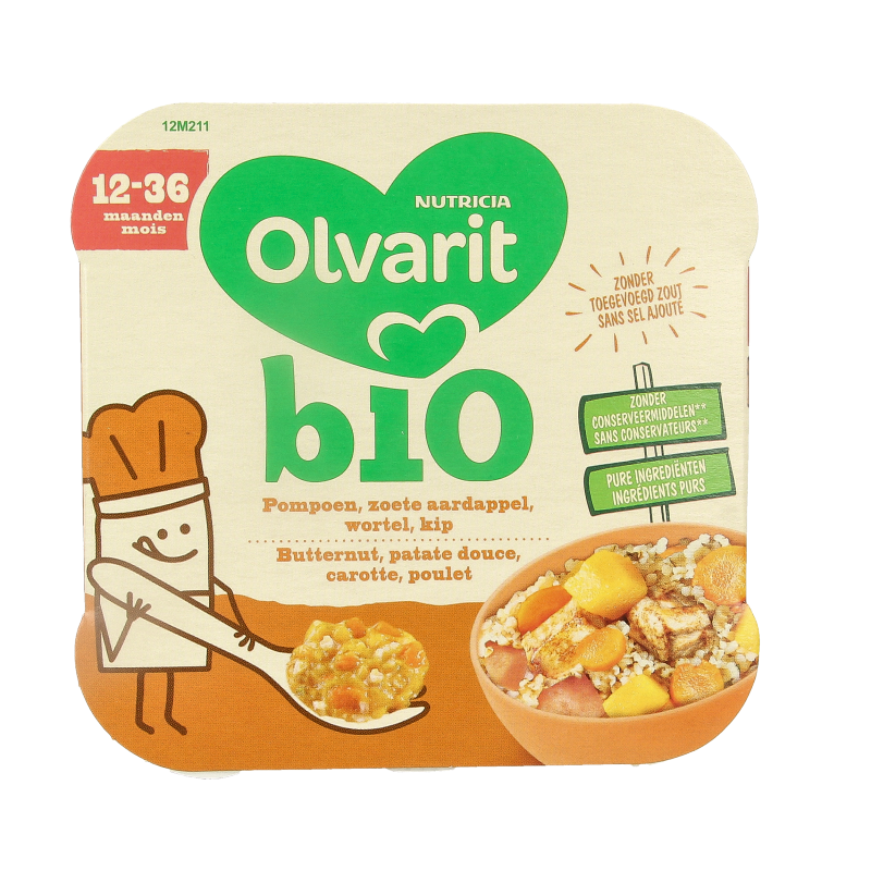 Olvarit Zucca patata dolce pollo 12M211 bio 230 Grammi