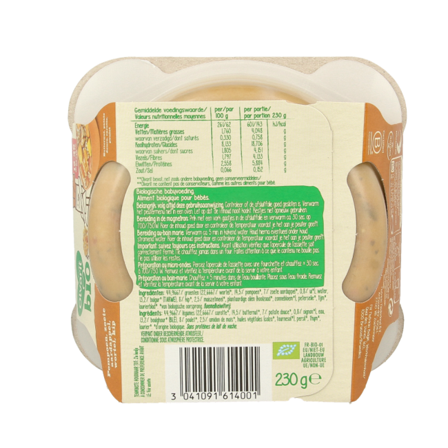 Calabaza batata pollo 12M211 bio 230 gramos