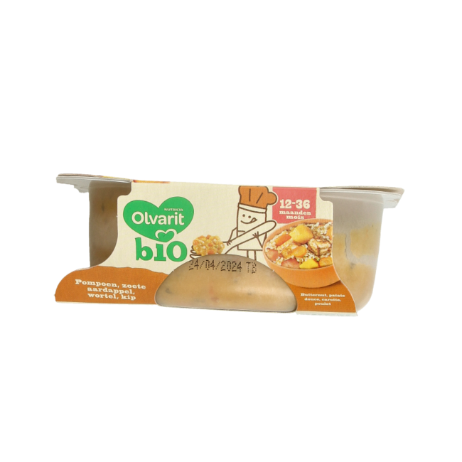 Pompoen zoete aardappel kip 12M211 bio 230 Gram