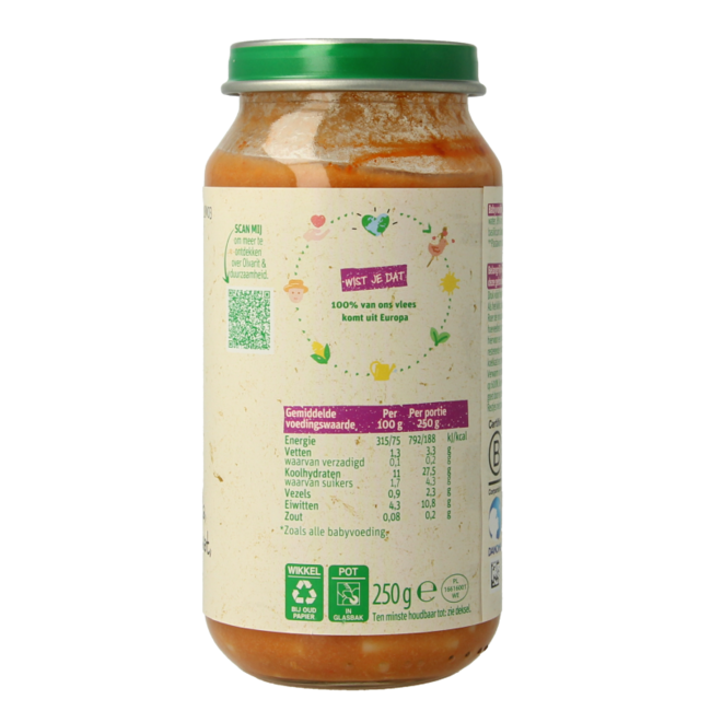 Pâtes tomate jambon 18M03 250 grammes