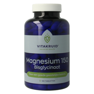Vitakruid Magnésium 150 Bisglycinate avec 200 mg de L-Taurine 180 Comprimés