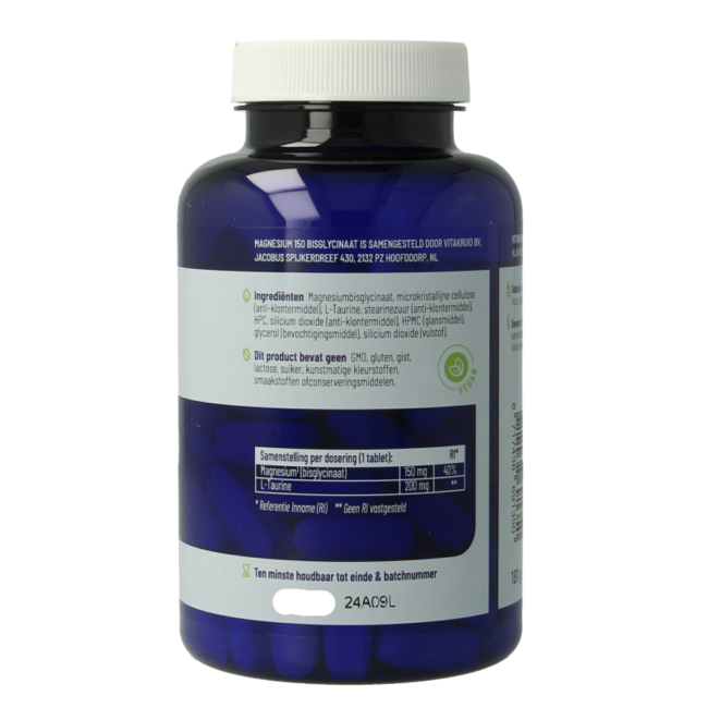 Magnesio 150 Bisglicinato con 200mg de L-Taurina 90 Comprimidos