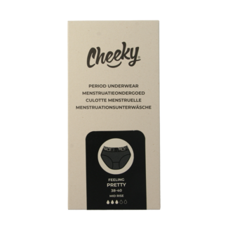Cheeky Wipes Menstruatie ondergoed Feeling Pretty zw maat 38-40 1 Stuks