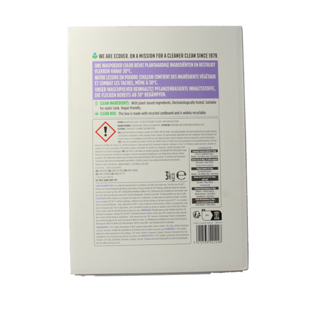 Detergente en polvo para ropa de color 3 kg