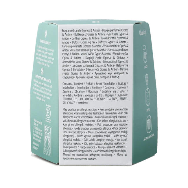 Kit de inicio Bolsius Clean Light ciprés y ámbar 1 unidad