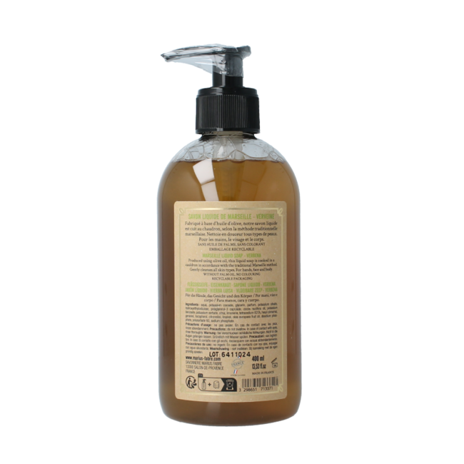 Savon liquide verveine avec pompe 400 ml
