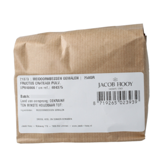 Jacob Hooy Bacche di Biancospino Macinate 250 Grammi