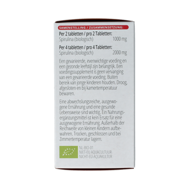 Spirulina 500 mg Bio 180 Tabletten