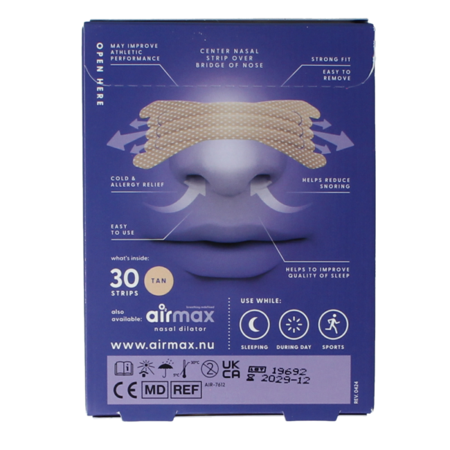 Nasal strips tan 30 pieces