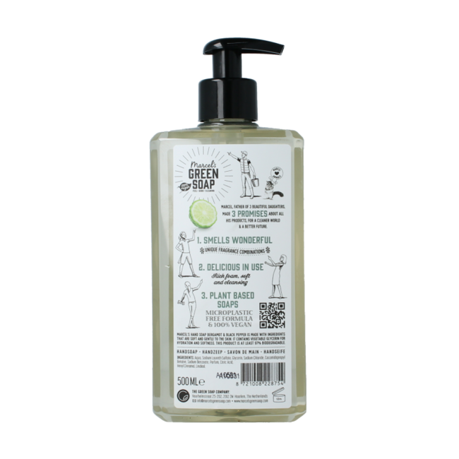 Savon pour les mains bergamote et poivre noir 500 ml