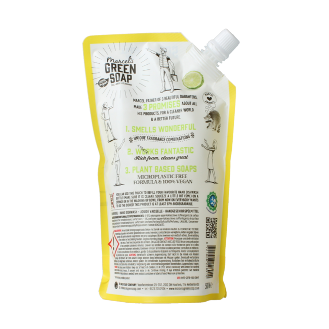 Dish soap lemon & bergamot refill 500 Millilitres