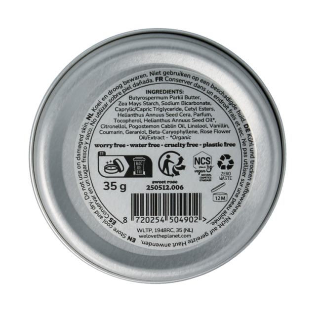 Bálsamo desodorante Sweet Rose vegano 35 g