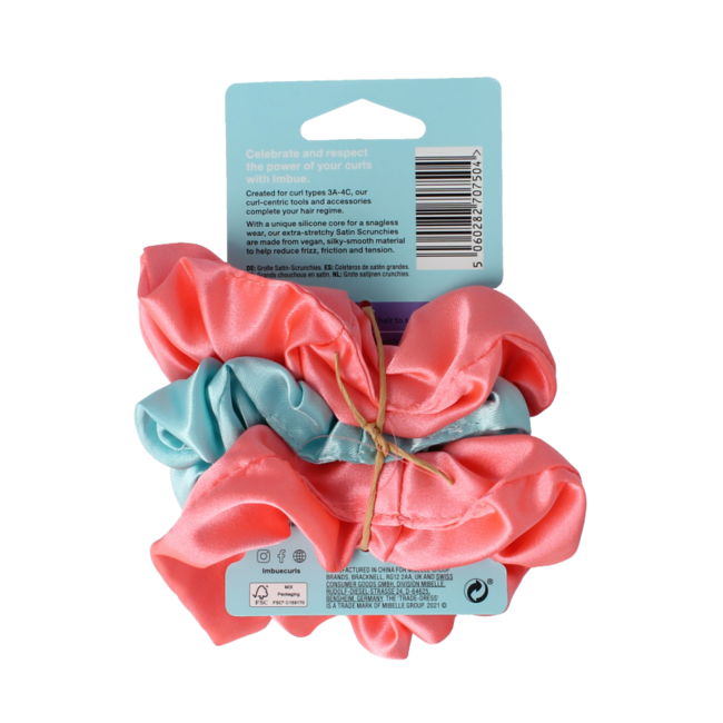 Large Satin Scrunchies - 3 Pack