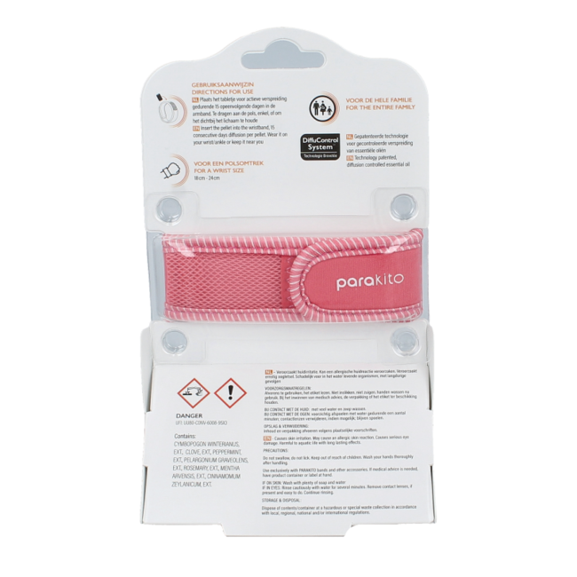 Bracelet anti-moustiques adulte fuchsia 1 pièce