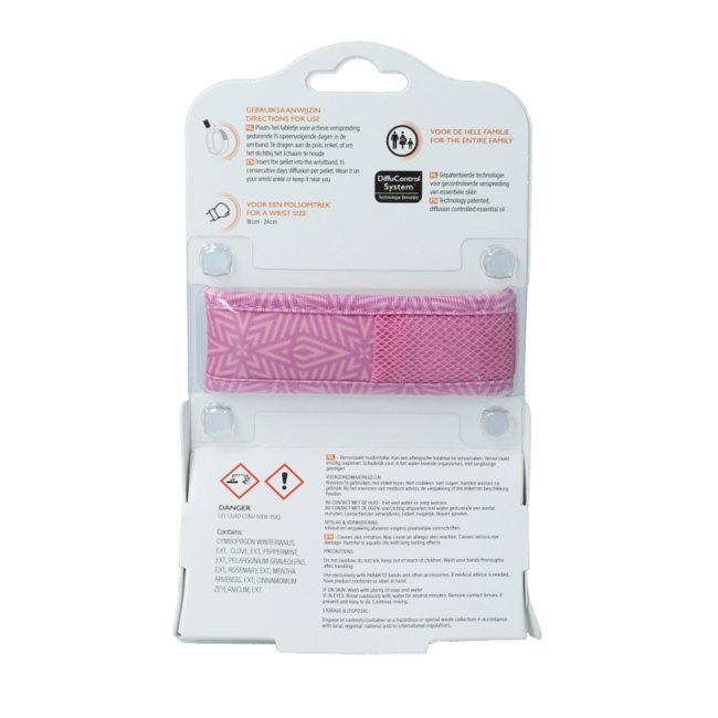 Pulsera antimosquitos adultos violeta 1 unidad
