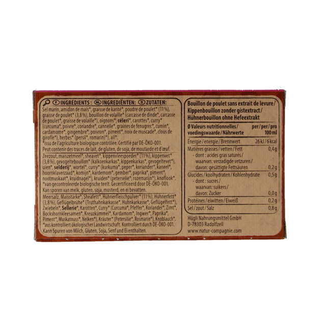 Dadi per Brodo di Pollo Biologico Senza Lievito 8 Pezzi