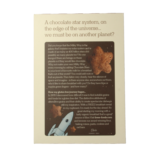 Glutenfree chocolate stars bio 300 Gram