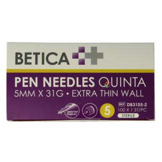 Betica Agujas para pluma Quinta estériles 5 mm x 31G 100 unidades
