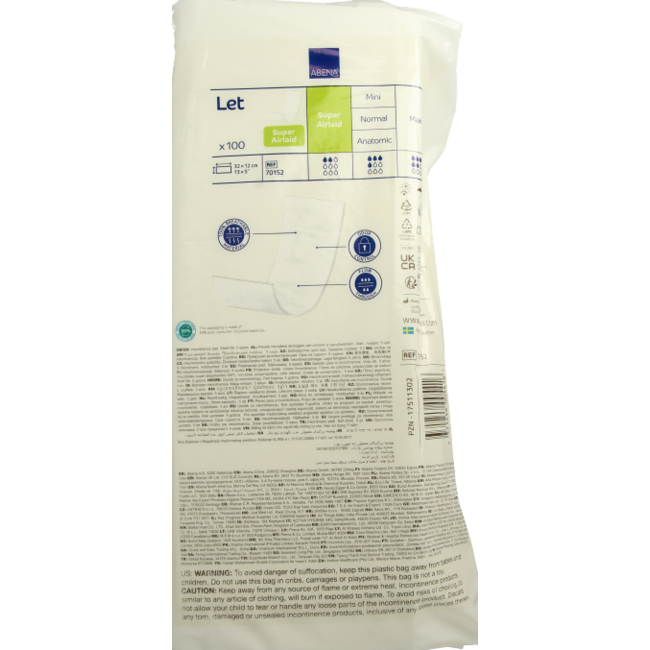 Abena Let Super Airlaid Pads - 100 Pack