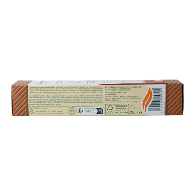 Botanique Complete Care Cinnamon Toothpaste 75 Grammes