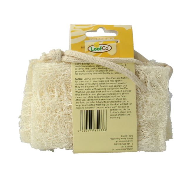 Schoonmaakspons loofah dun bio 4 Stuks