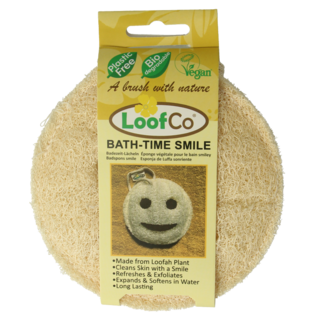 Loofco Éponge de douche et de bain smiley bio, 1 pièce