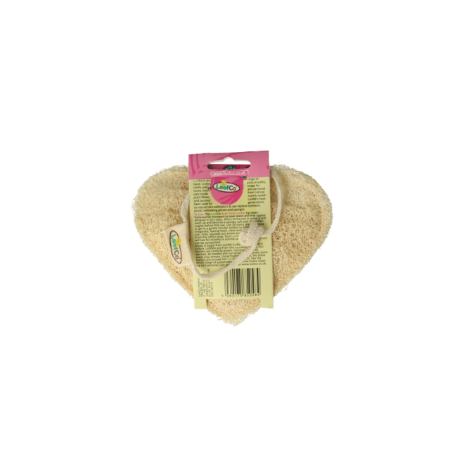 Organic heart-shaped shower and bath sponge, 1 piece