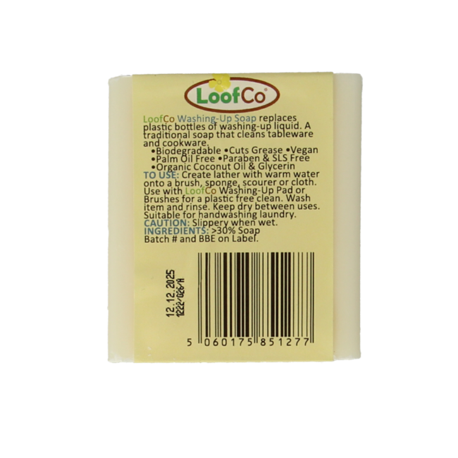 Ekologiczne mydło do naczyń Loofco, bez oleju palmowego i bezzapachowe, 1 sztuka