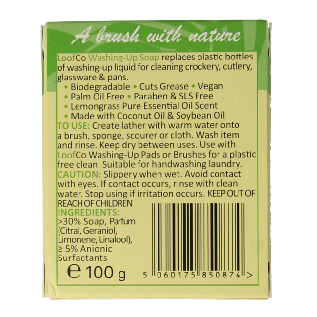 Palm oil-free lemongrass organic washing-up soap 1 piece